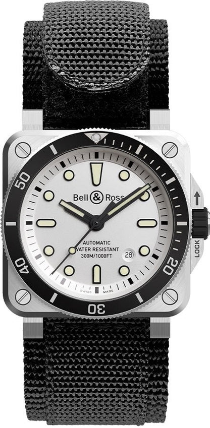 Bell & Ross Diver White Dial Men's Watch BR0392-D-WH-ST/SRB