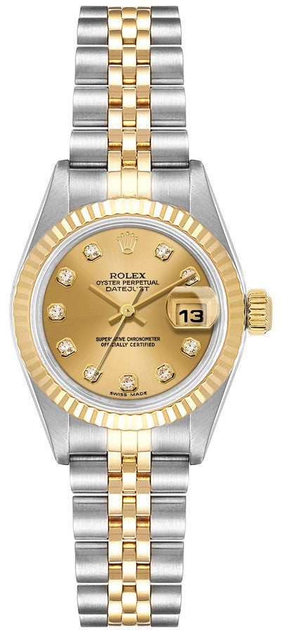 Rolex Lady-Datejust 26 Diamond Hour Markers Women's Watch 79173