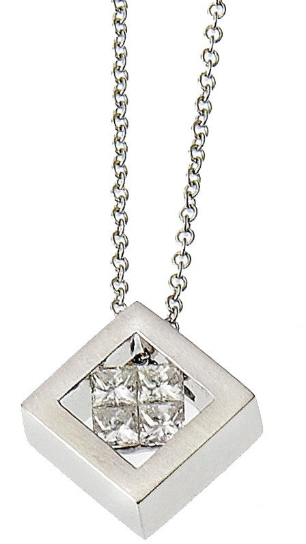 Diamond Pendant, .30 Carat Diamonds on 14K White Gold