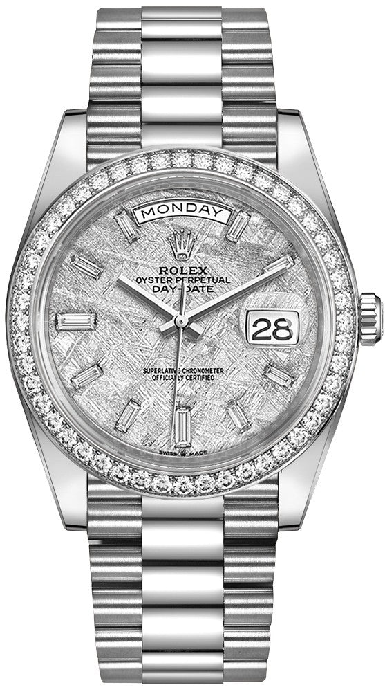 Rolex Day-Date 40 Meteorite Dial Diamond Bezel Men's Watch 228349RB-0040