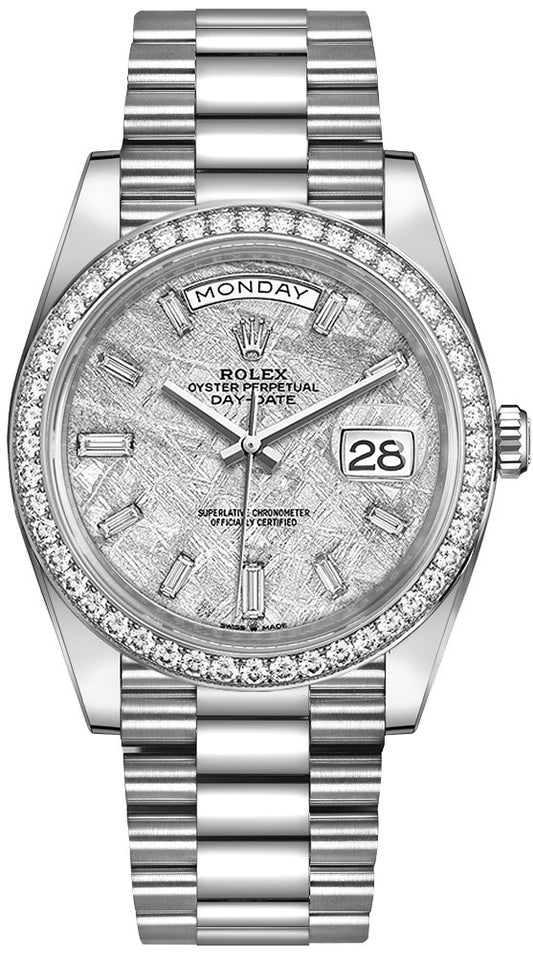 Rolex Day-Date 40 Meteorite Dial Diamond Bezel Men's Watch 228349RB-0040