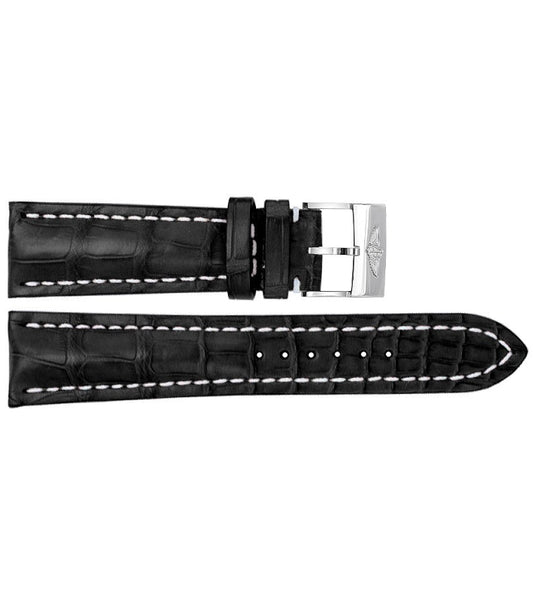 Breitling 24mm Black Leather Strap 760P