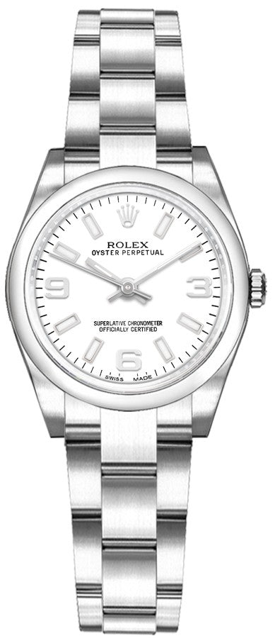 Rolex Oyster Perpetual 26 White Dial Women's Watch 176200-0011