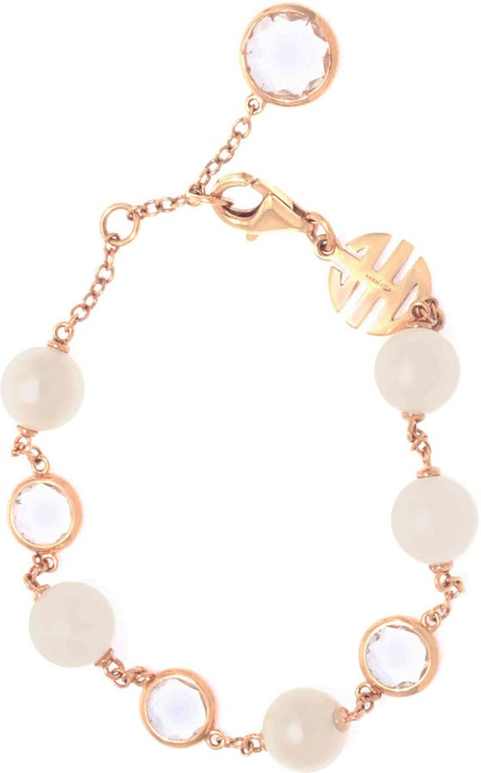 Mimi Milano Rock Crystal & Pearl Bracelet on 18k Rose Gold B171R1J