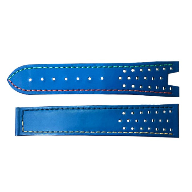 Omega 22mm Blue Rubber Multi-color Stitching Strap 032CUZ003053