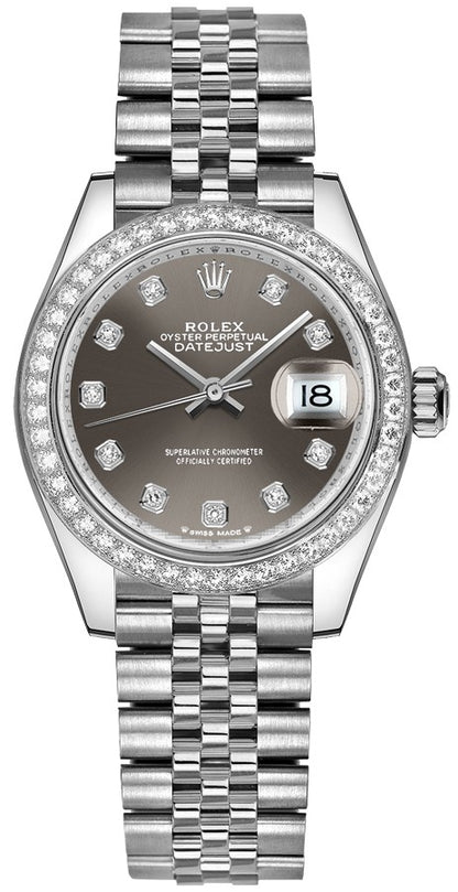 Rolex Lady-Datejust 28 Stainless Steel & White Gold Watch 279384RBR