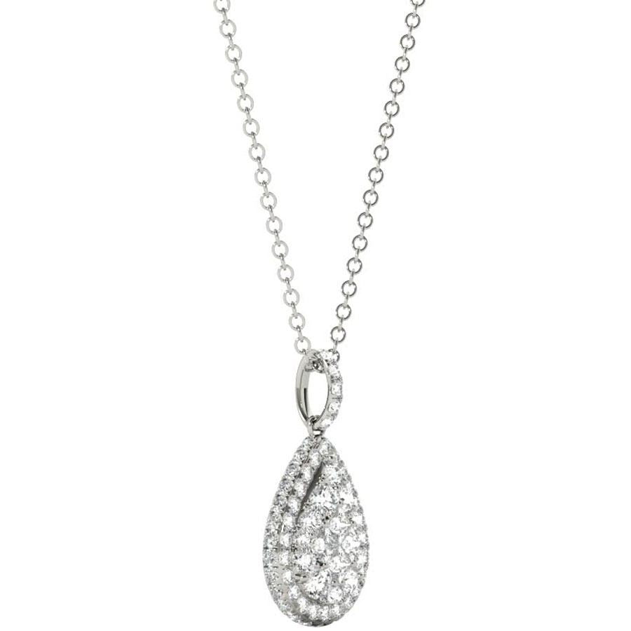 Diamond Pendant, .87 Carat on Solid 18k White Gold P21960W