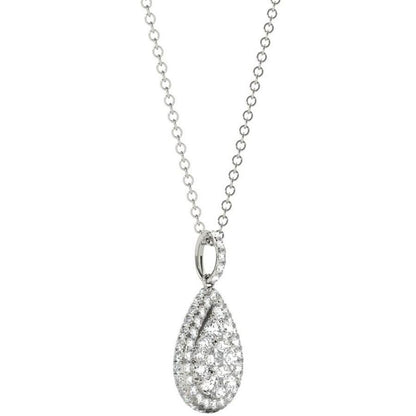 Diamond Pendant, .87 Carat on Solid 18k White Gold P21960W