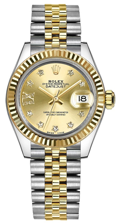 Rolex Lady-Datejust 28 Diamonds Luxury Women's Watch 279173-0021