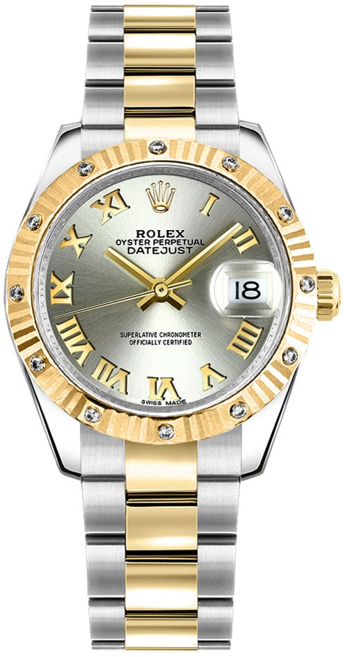 Rolex Datejust 31 Silver Roman Numeral Oyster Bracelet Watch 178313