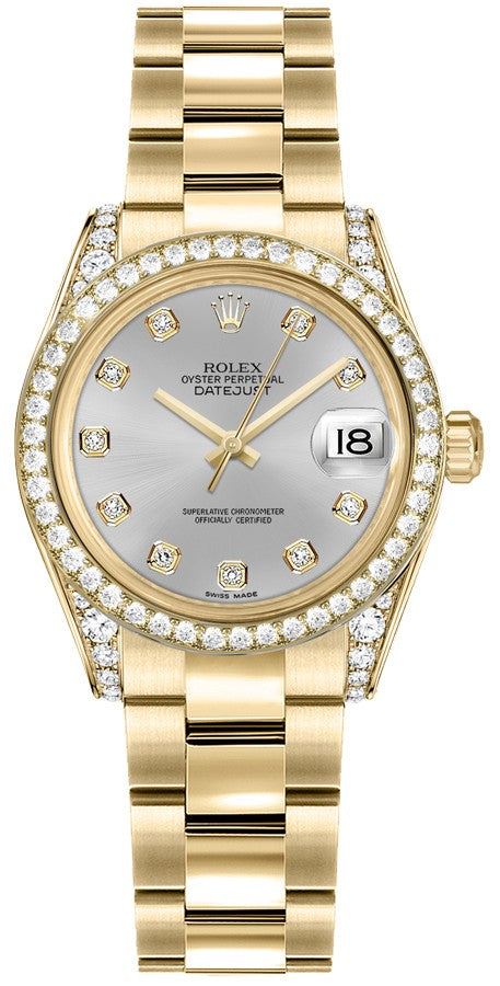 Rolex Datejust 31 Silver Dial Gold Women's Watch 178158-0078