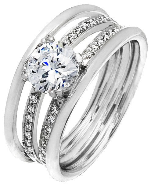 Diamond Ring, .17 Carat Diamonds on 14K White Gold