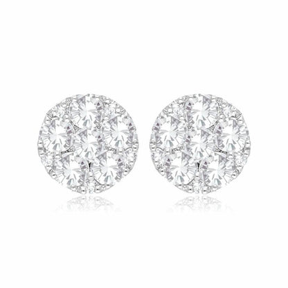 Diamond Cluster Earrings, 1.038 Carat on 14k White Gold ESV154W