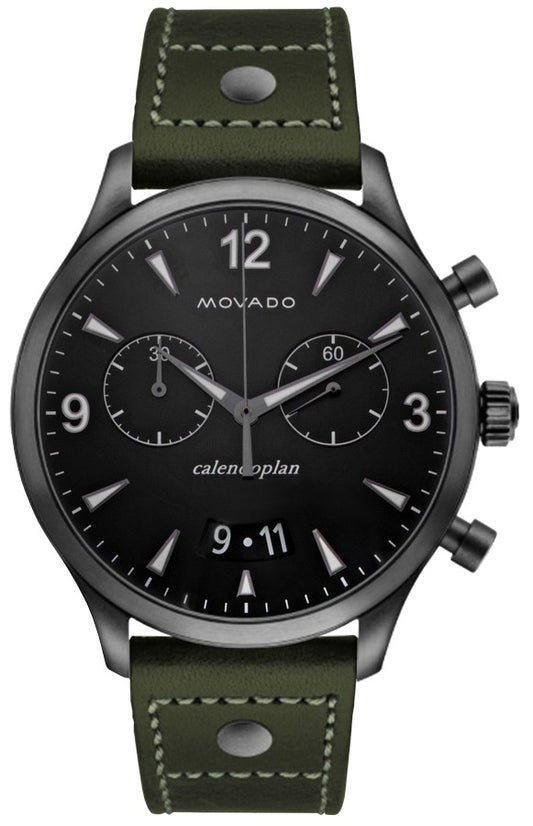 Movado Heritage Men's Black Dial Watch 3650029