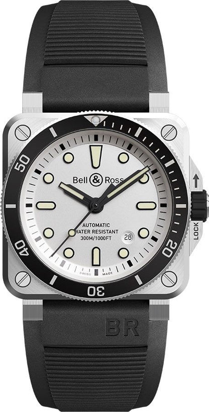 Bell & Ross Diver White Dial Men's Watch BR0392-D-WH-ST/SRB