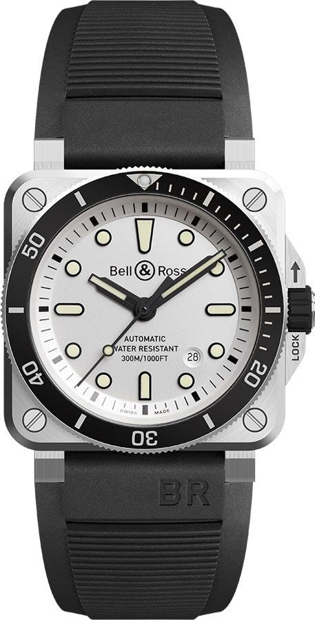 Bell & Ross Diver White Dial Men's Watch BR0392-D-WH-ST/SRB