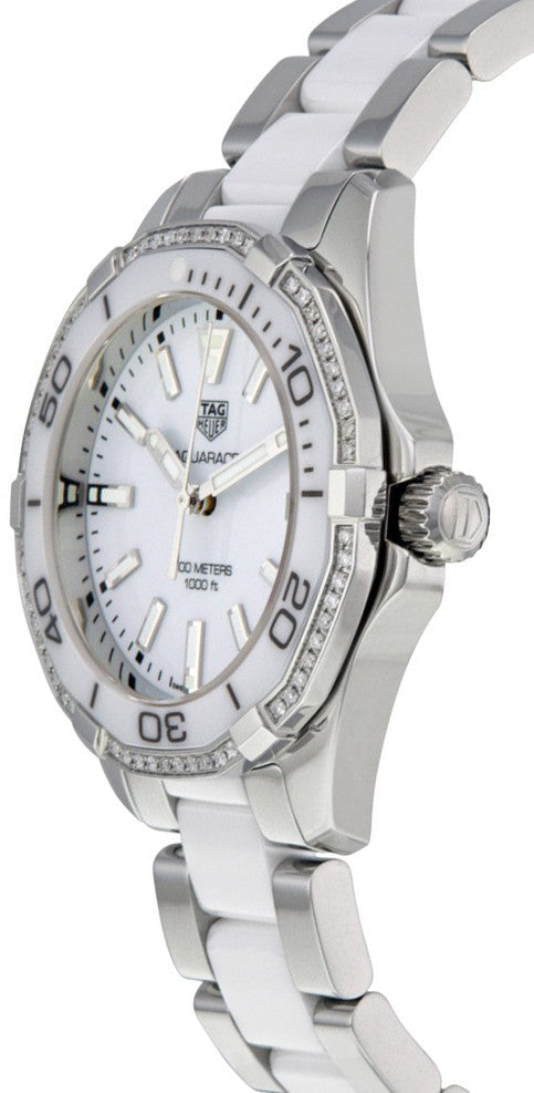 Tag Heuer Aquaracer White Dial Diamond Steel Ladies Watch WAY131H.BA0914