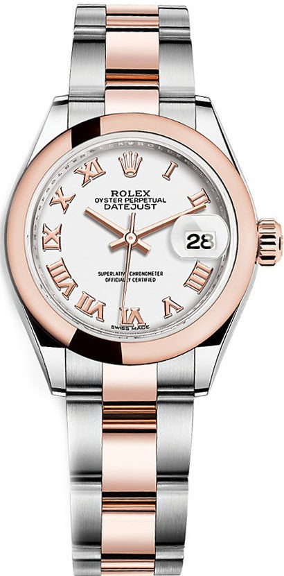 Rolex Lady-Datejust 28 White Roman Dial Women's Watch 279161-0022