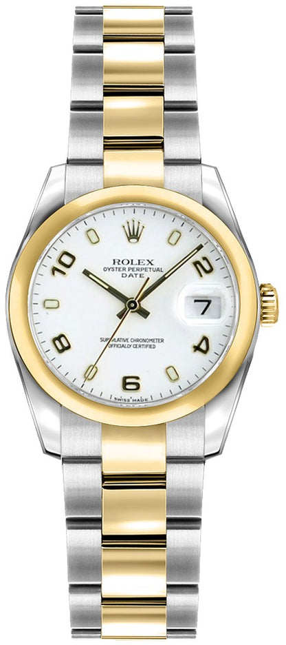 Rolex Lady-Datejust 26 White Dial Yellow Gold & Steel Women's Watch 179163