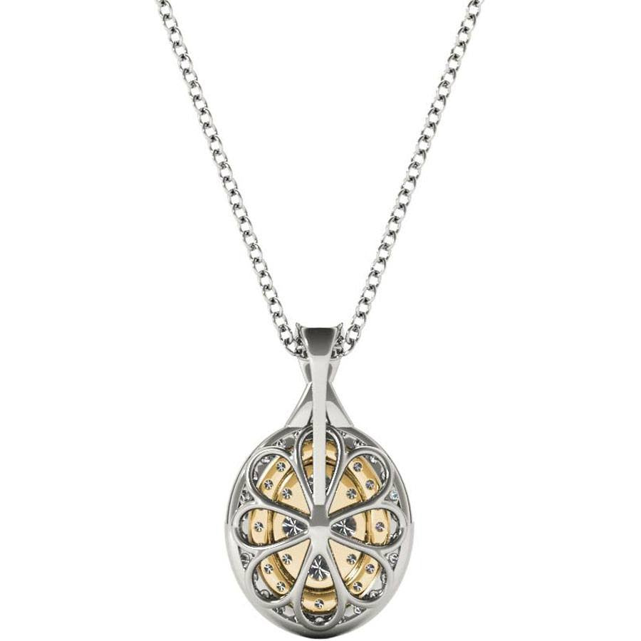 Diamond Pendant, .66 Carat on Solid 18k White & Yellow Gold P21951WY