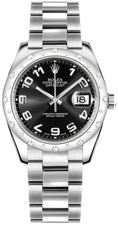 Rolex Datejust 31 White Gold & Steel Black Dial Women's Watch 178344-0058