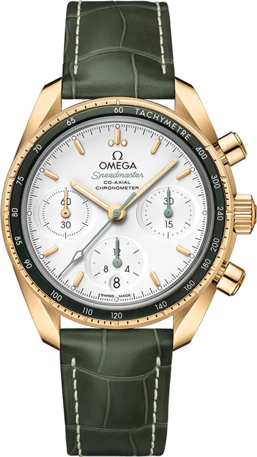 Omega Speedmaster 38 Silver Dial Yellow Gold Men's Watch 324.63.38.50.02.004