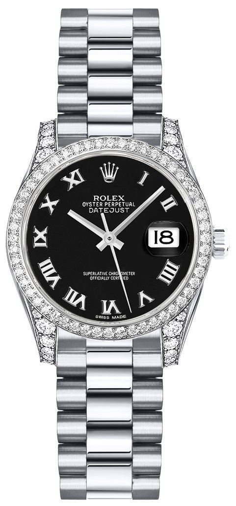 Rolex Lady-Datejust 26 Black Roman Numeral Women's Watch 179159