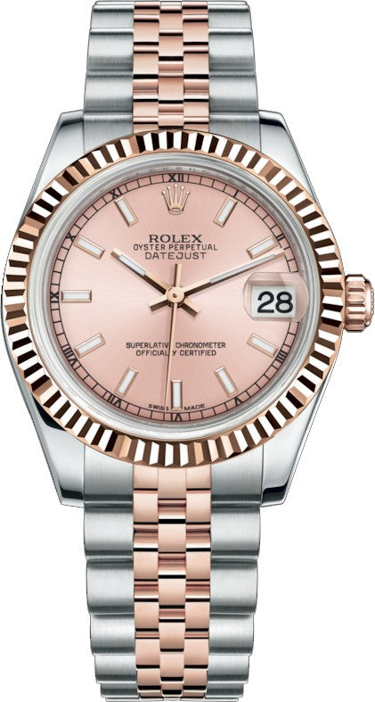 Rolex Datejust 31 Gold & Steel Pink Dial Watch 178271-0005