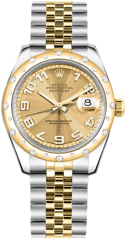 Rolex Datejust 31 Champagne Dial Diamond Watch 178343