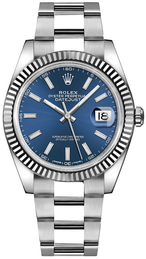 Rolex Datejust 41 Blue Dial Oyster Bracelet Watch 126334-0001