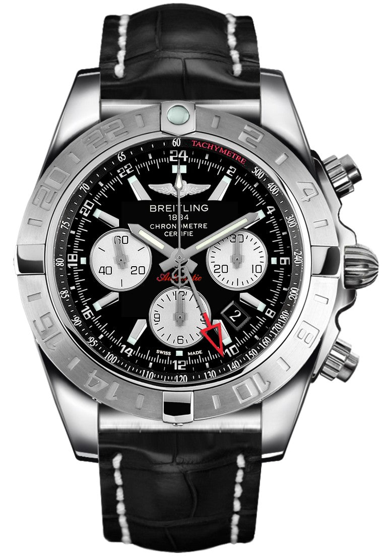 Breitling Chronomat 44 GMT Black Dial Men's Watch AB042011/BB56-743P