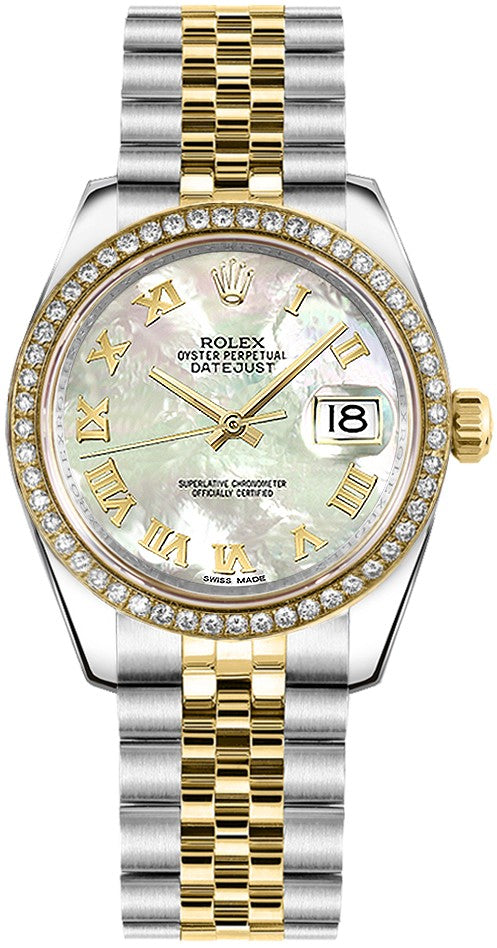 Rolex Datejust 31 Mother of Pearl Diamond Gold & Steel Watch 178383-0003