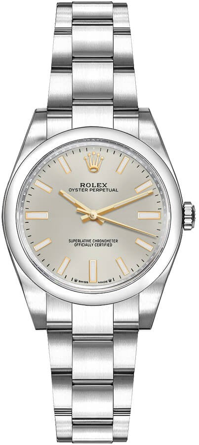 Rolex Oyster Perpetual 28 Silver Dial Women's Watch 276200-0001