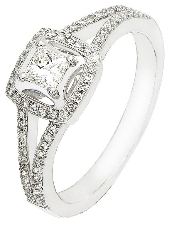 Women's Diamond Ring, .50 Carat Diamonds on 14k White Gold RWG352