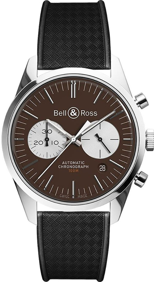 Bell & Ross Vintage Officer Brown Dial Men's Watch BRG126-BRN-ST/SRB