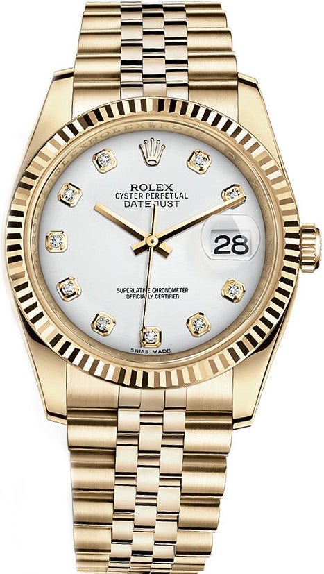 Rolex Datejust 36 White Diamond Dial Watch 116238-0068