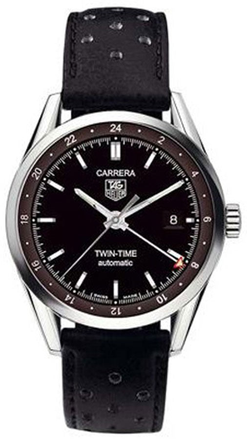 Tag Heuer Carrera Twin-Time Black Dial Men's Watch WV2115.FC6182