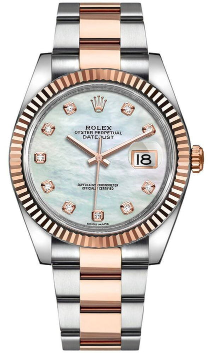 Rolex Datejust 41 Everose Gold Fluted Bezel Men's Watch 126331-0013