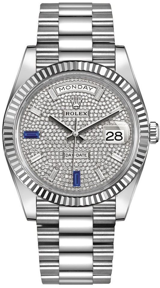 Rolex Day-Date 40 Diamond-Paved Dial Men's Watch 228239-0049