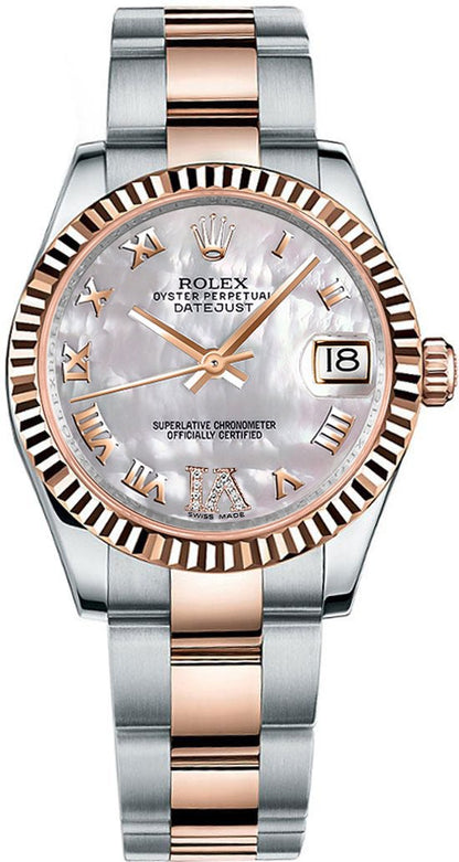 Rolex Datejust 31 Steel & 18k Rose Gold Women's Watch 178271-0077