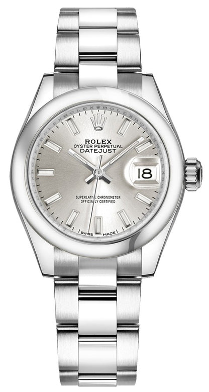 Rolex Lady-Datejust 28 Silver Dial Watch 279160-0006