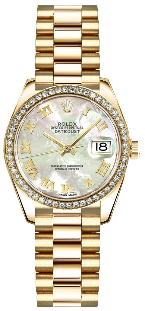 Rolex Lady-Datejust 26 Mother of Pearl Roman Numeral Watch 179138