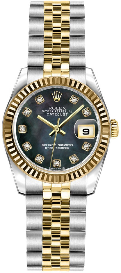 Rolex Lady-Datejust 26 Solid 18K Yellow Gold & Steel Watch 179173