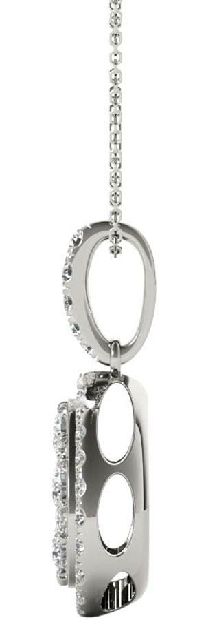 Diamond Oval Pendant, .81 Carat on 18k White Gold P20249W