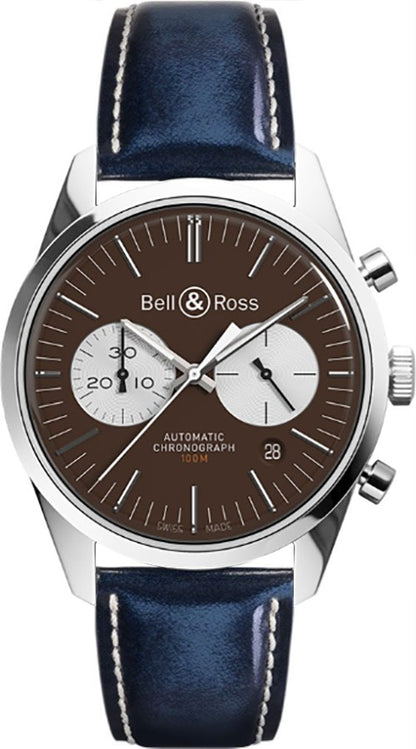 Bell & Ross Vintage Officer Men's Watch BRG126-BRN-ST/SCR2-B-V-061