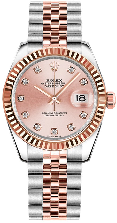 Rolex Datejust 31 18k Rose Gold & Oystersteel Watch 178271-0034