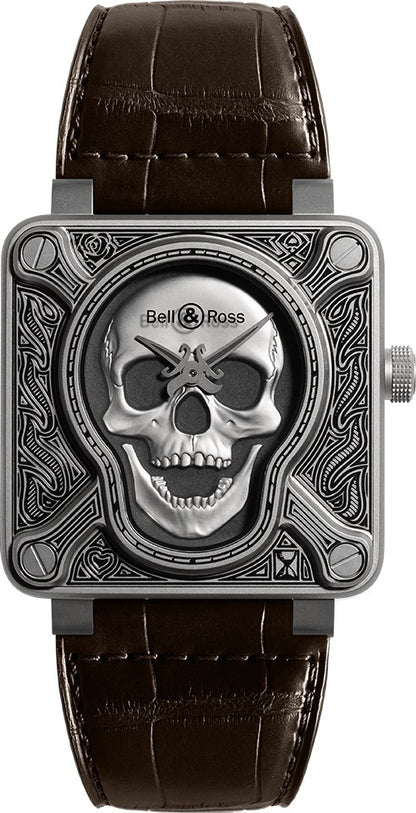 Bell & Ross Aviation Instruments BR0192-SKULL-BURN