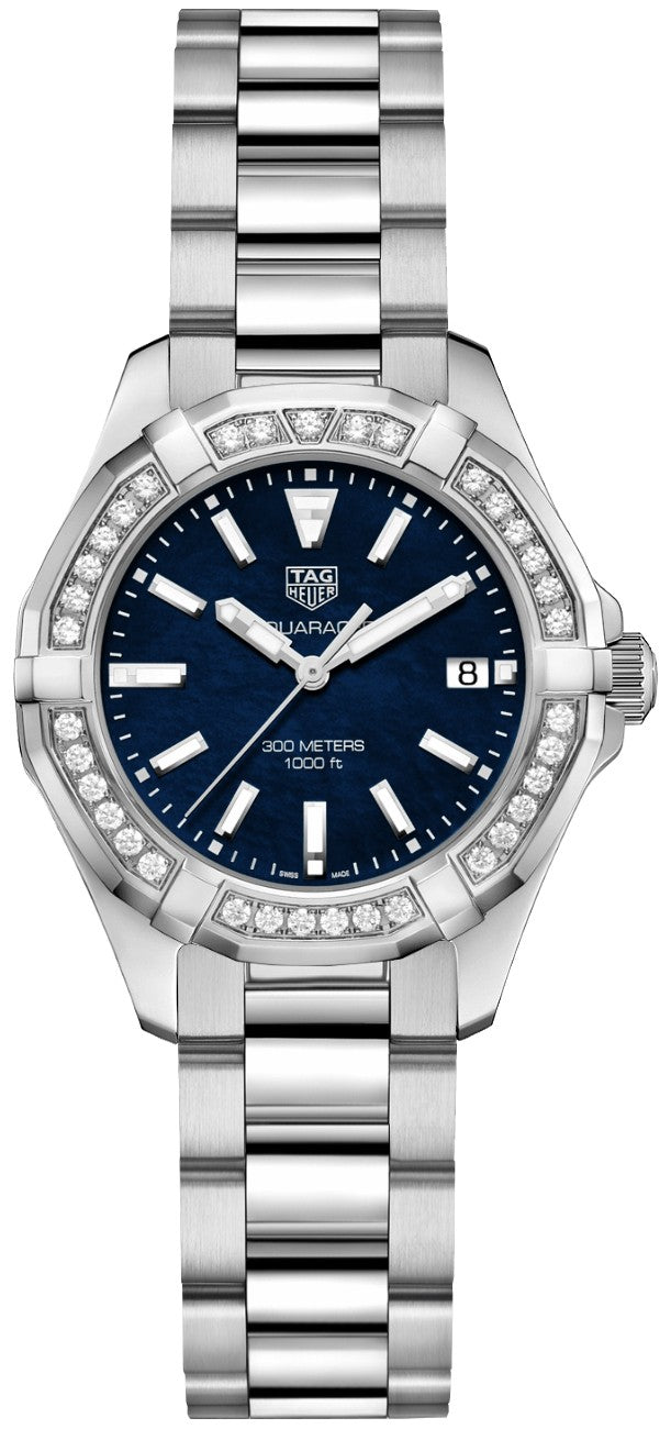 Tag Heuer Aquaracer Blue Pearl & Diamond Steel Ladies Watch WAY131N.BA0748