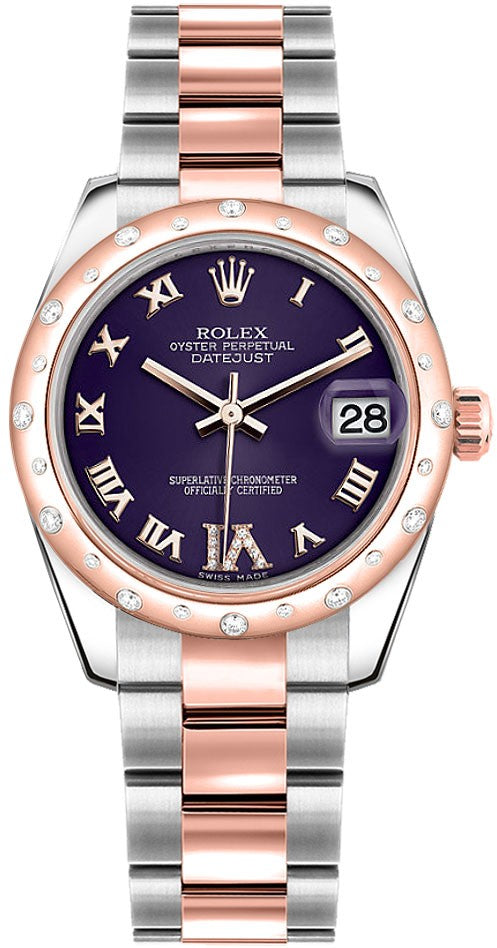 Rolex Datejust 31 Purple Roman Numeral Dial Watch 178341-0011