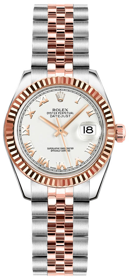 Rolex Lady-Datejust 26 Roman Numeral White Dial Women's Watch 179171